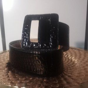 Faux Black Crocodile Belt by Betsey Johnson